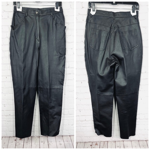 Newport News Pants - VINTAGE 80s |•NEWPORT NEWS•| The Best of Europe Leather Pants Vtg Size 12